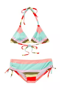 BILLABONG Multicolor Striped 2 Piece Bikini Set for Girls Size 4 NWT $49.95 - Picture 1 of 5