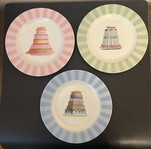 Charter Club Home Grand Buffett Swee Time Plates Set of 3 Cake Party **tiny Chip - Picture 1 of 7