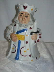 VINTAGE H.J. WOOD 7 INCH "PACK OF CARDS SERIES - KING OF HEARTS PITCHER. ENGLAND - Picture 1 of 5