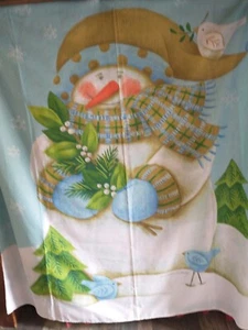 WINTER SNOWMAN BLONDER  Shower Curtain  DESIGNED BY   Diane Arthurs  PASTELS - Picture 1 of 8