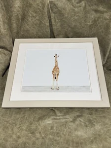SHARON MONTROSE FOR RESTORATION HARDWARE FRAMED “BABY ANIMAL PORTRAIT - GIRAFFE” - Picture 1 of 5