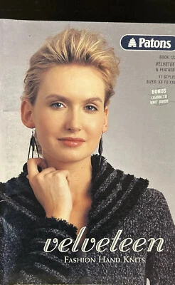 Velveteen Fashion Hand Knits - Patons Knitting Book Sizes XS - XXL - Image 1 of 4