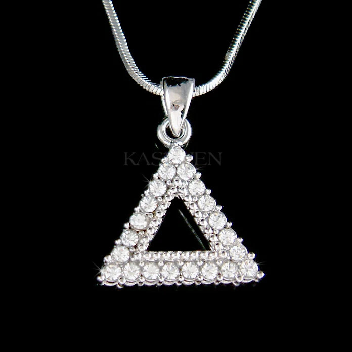 Triangolo Geometrico IN Swarovski Cristallo Minimalista Collana Gioielli Regalo - Immagine 1 di 1