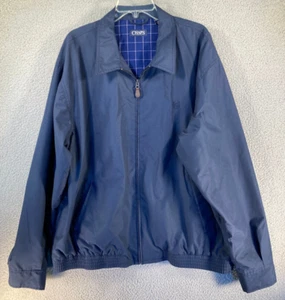 Chaps Jacket Men's XXL Blue Windbreaker Full Zip Lightweight Casual Pockets - Picture 1 of 16