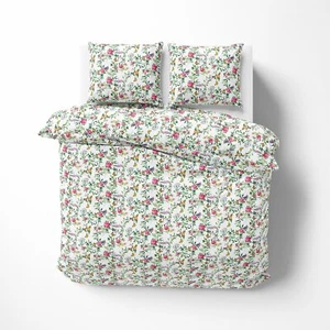 Mako Satin Blumen Bettwäsche Vögel + Schmetterlinge von Bettwaesche-mit-Stil - Bild 1 von 4