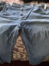 Nautica Mens Jeans Blue Size 52x32 Straight Leg Relaxed Fit Denim Wash