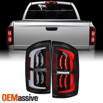 For 2007-2008 Dodge Ram 1500 07-09 2500 3500 LED Black Clear Tail Lights Pair - Image 1 of 4