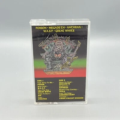 Heavy Metal Rules (Cassette, 1988) Priority Records Poison Megadeth Anthrax WASP - Image 1 of 4