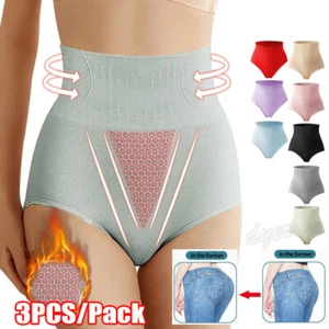 3pcs Womens High Waist Underwear Shapewear Tummy Control Slimming Knickers - Picture 1 of 20