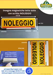 Scritte cartelli tetto auto magnetici NOLEGGIO bifacciali con base morbida - Foto 1 di 1
