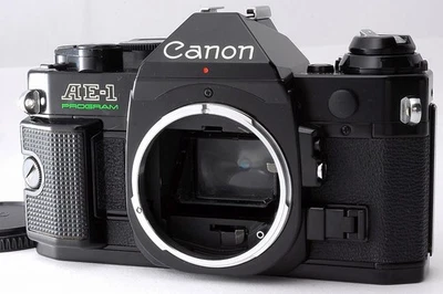 🎦 [COMO NUEVO] Canon AE-1 Programa Negro SLR Cámara Fotográfica Cuerpo TODO FUNCIONA de JAPÓN Foto 1 de 4