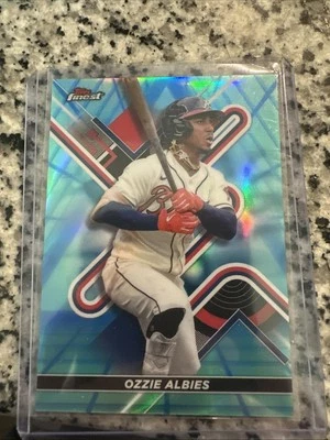 2022 TOPPS FINEST OZZIE ALBIES VAPOR REFRACTOR SP#120/250-BRAVES ALL STAR 2B - Image 1 of 2