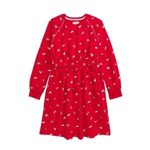 Tucker + Tate Girls Print Long Sleeve Dress in Red Chinoise Sparkle Forest 5 $39 - Picture 1 of 3
