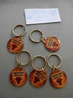 Chicago Bulls keychain Lot of 5, new VTG 1990's Jordon Rodman Pippen not perfect - Image 1 of 4