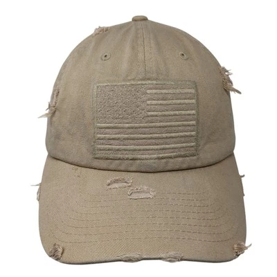 Gorra de béisbol deslizable bandera de Estados Unidos marrón talla única ajustable envejecida patriótica Foto 1 de 4