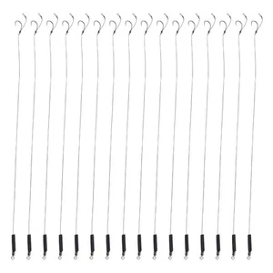 18Pcs 12lb Fishing Hair Rigs Assorted Hand Tied Carp Fishing Barbless Hooks Q6L3 - Picture 1 of 8