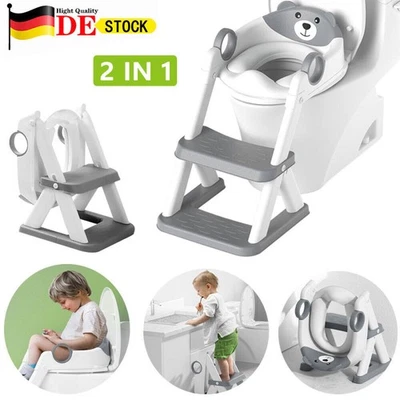 MARKENLOS Toilettentrainer Toilettenaufsatz WC Sitz Toilettensitz mit Treppe für Kinder DE