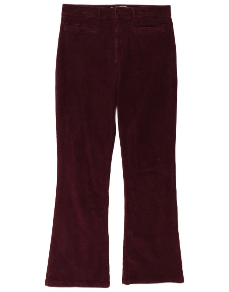 FAT FACE Womens Bootcut Corduroy Trousers UK 12 Medium W32 L30 Maroon AK11 - Image 1 of 3