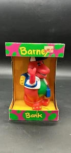 Vintage Lyons Group 1992 Barney Purple Dinosaur Back to School Coin Piggy Bank - Picture 1 of 4