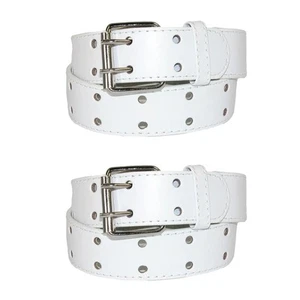 CTM Kids' Leather Two Hole Jean Belt (Pack of 2) - Picture 1 of 17
