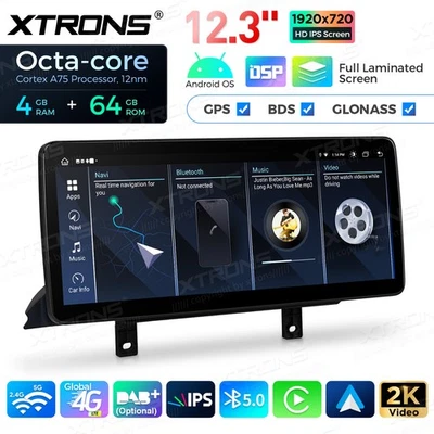 12.3" Car Screen Upgrade 4G For BMW F30 F31 F34 F32 NBT CarPlay Android 14 4+64G - Image 1 of 4