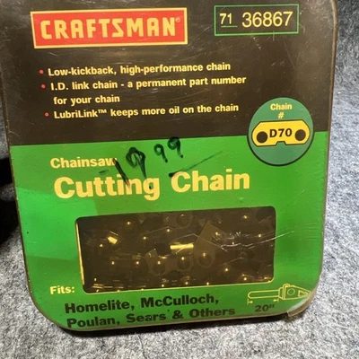 Cadena de corte de motosierra Craftsman 20" 7136867 #D70 Popular Sears Homeite McCall Foto 1 de 4