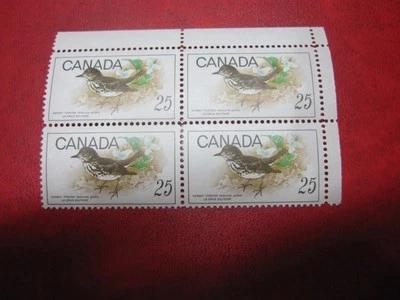 CANADA UNITRADE# 498 25c BIRDS UR BLANK CORNER BLOCK MNH(LOT2) - Image 1 of 2