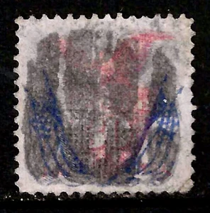 Sc #121 Grill VF+ Centering Fancy Cancel 30 Cent 1869 Pictorial $450 US 81E85 - Picture 1 of 2