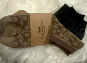 Neu 2 PAAR COACH SIGNATURE KNÖCHELLANGE Herren SOCKEN khaki/schwarz - Bild 1 von 3
