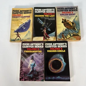 Piers Anthony Cluster Series 5-Book Bundle Vol 1-5 Used Sci-Fi Paperback - Picture 1 of 12