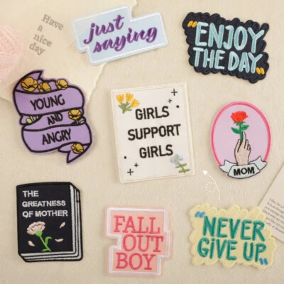 10PCS Mother's Day Embroidered Iron on Patches DIY Patch Sewing Craft for Mom - Image 1 of 4
