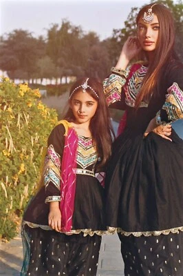 Mom-Daughter matching pakistani/ indian/ Afghan style dress for eid - Image 1 of 4