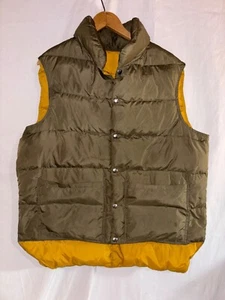 Vintage Seattle Quilt Mfg. Co. Comfy Goose Down Reversible Vest Men’s L Green - Picture 1 of 5