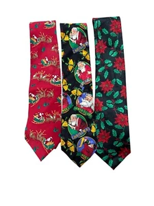 Set Of 3 Men's Vintage Christmas Ties - Picture 1 of 9