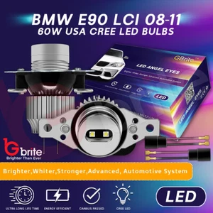 60W White LED Angel Eye Marker BMW 3 SERIES E90 LCI Halogen Lights 2007+ /A20 - Picture 1 of 8
