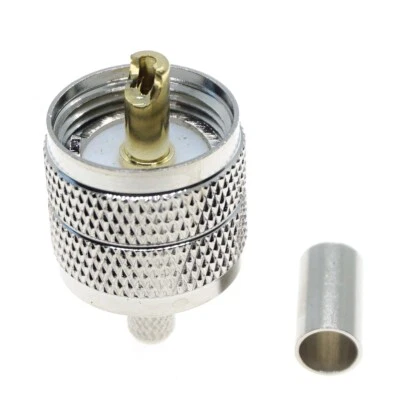 10Pcs UHF male PL259 crimp RG58 RG142 LMR195 RG400 Coax Coaxial RF Connector - Image 1 of 4