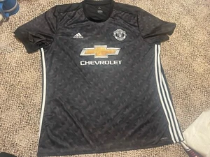 Adidas Manchester United Chevrolet Shirt XXL Black ClimaCool Chevy Jersey #42 - Picture 1 of 6