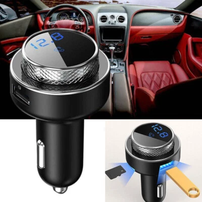 Bluetooth 5.0 Transmitter Wireless Charger Adapter Radio USB Car FM MP3 Player - Image 1 of 4