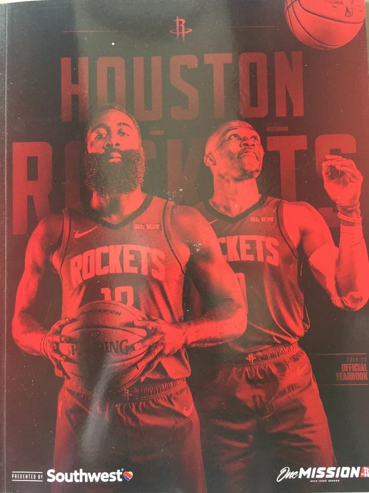 2019 2020 NBA YEARBOOK HOUSTON ROCKETS PROGRAM BASKETBALL HARDEN WESTBROOK HOUSE - Image 1 of 1