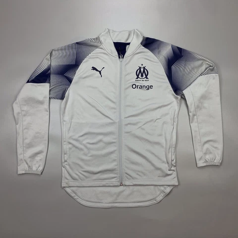 Olympique De Marseille 2019 Puma Football Soccer Stadium Grey Jacket Size XS Cover