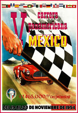 V Carrera Panamericana Mexico 1954 Car Racing  Race Auto Poster Print