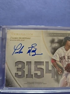 2017 Topps Luminaries Pedro Martinez Autograph Game Used Career Strikeouts /15 - Picture 1 of 6