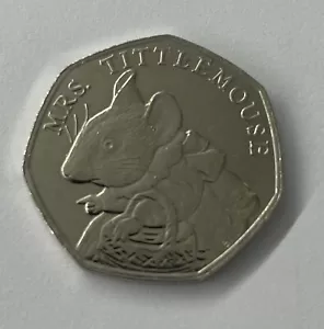 2018 Beatrix Potter Mrs Tittlemouse UK 50p Fifty Pence Circulated Coin - Picture 1 of 3