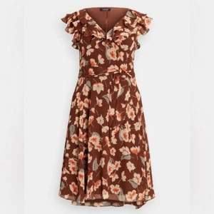 NWT $165 Lauren Ralph Lauren Women's Floral Ruffle-Trim Georgette Dress 22W - Picture 1 of 8