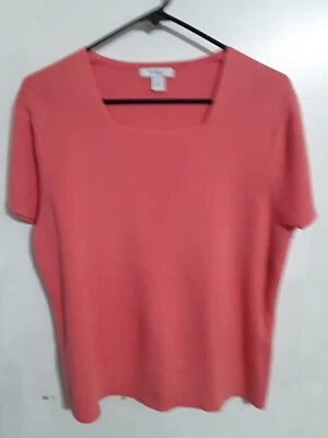 Женский оранжевый короткий рукав тяжелый вязаный топ от Dressbarn размер 18/20  - Изображение 1 из 3