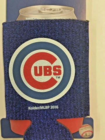 MLB Chicago Cubs GLITTER Can Cooler, Coozie, Koozie, NEW (Set of 2) Cover