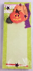 Bloc de notas magnético de 80 hojas con estampado de Halloween de calabaza - Bloc de notas Happy Jack - Imagen 1 de 2