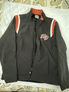 Harley Davidson Black Orange Softshell Full Zip Jacket Women's XL - Picture 1 of 2