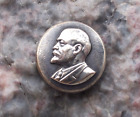 Vintage Vladimir Lenin Socialist Revolutionary Silver Metal Pin Badge