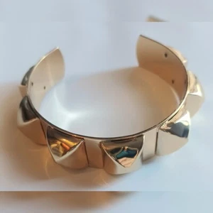 Lane Bryant glänzend Gold Metall Spike Retro 80er Modern offen Manschette Armband Neu mit Etikett - Bild 1 von 6